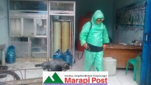 Menghambat Meluasnya Virus Covid-19, BPBD Semprot Kawasan TPI Pasia Tiku