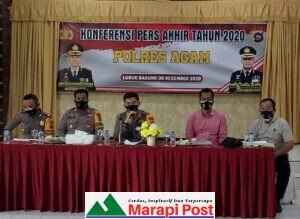 Konverensi Pers Akhir Tahun 2020, Polres Agam Paparkan Berbagai Kasus Kriminal, Termasuk Peristiwa Menarik Perhatian Msyarakat