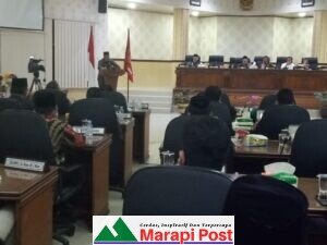 Dipimpin Ketua DPRD Dr. Novi Irwan, M.M, Bupati Agam Dr. H. Andri Warman, M.M Sampaikan Pidato Petama, Hdirin Nyaman dan Senang Menyimak
