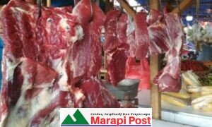Jelang Lebaran, Harga Daging di Pasar Tradisional Lubuk Basung Naik