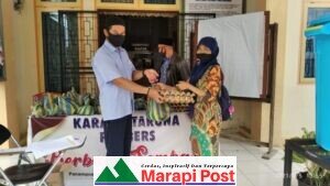 Karang Taruna Nagari Panampuang Panbers Bagikan Paket Sembako Kepada 108 Keluarga Kurang Mampu