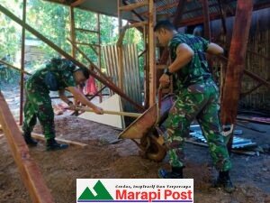 Satgas TMMD 50 Kota Bangun Rumah Layak Huni Keluarga Kurang Mampu