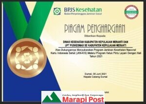 Setelah Bupati, Dinaskes Kepulauan Meranti Terima Penghargaan BPJS