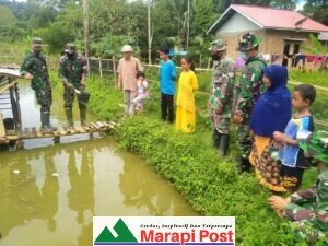 Satgas TMMD Lima Puluh Kota Kunjumgi Pembudidaya Kolam Ikan