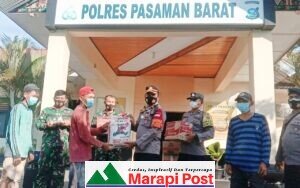 Polri danTNI Pasaman Barat Bagikan Sembako Secara Serentak