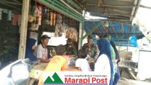 Satgas TMMDN Kodim 0306/50 Kota  Edukasi Masyarakat Patuhi Prokes
