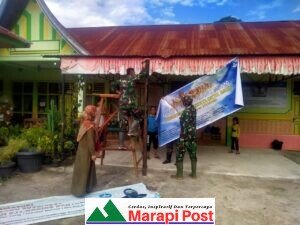 Satgas TMMDN Kodim 0306/50 Kota Komsos Dengan Warga Sekolah Dasar