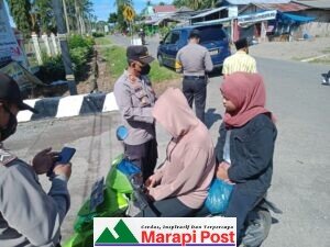 Polsek Tigo Nagari Tegakan Prokes, Gelar Razia Yustisi Jelang Jumat