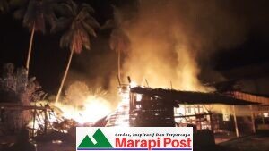 Bangunan Perabot di Simpang Tigo Hangus Terbakar, Meski Hujan Lebat
