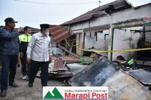 Tak Berselang Waktu, Bupati Agam Tinjau Kebakaran Baso, Rugi Rp2,5 m