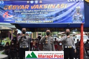 Lalu Lintas Bhayangkara ke-66, Sat Lantas Polres Pasbar Vaksin Pelajar