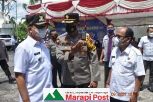 Pelaksanaan Vaksinasi di Lapangan Depan Satlantas Polres Agam Sukses
