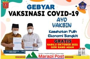 Pemkab dan Polres Agam Gelar Vaksinasi Covid-19 Massal Ada Lotre