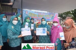 Hebat TP-PKK Baso, Sosialisasikan Program Vaksinasi Melalui Leaflet