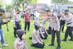 Kapolres Agam Sambut Bintara Remaja, Upacara di Lapangan Polres