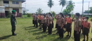 Babinsa Koramil 01/Sikakap Latih Siswa SMA 01 Pagai Utara Wawasan Kebangsaan