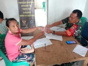 Hari ke 12 Koramil 03 Sioban Menyalurkan Bantuan PKLWN, Berjalan Lancar