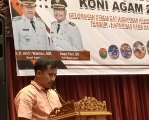 Ikut Bursa Ketum KONI Agam, Yerno Arsel Paparkan Visi Misi Koni Kedepan