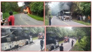 Malang Nasib Bus ALS Trayek Medan-Jakarta, Terbakar di Palupuh