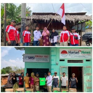 HUT RI ke-78, SMSI Bagikan Sejumlah Bendera Merah Putih, Sprayer Elektrik