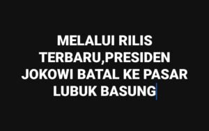 Agenda Dipangkas, Presiden RI Joko Widodo Tidak Jadi ke Lubuk Basung