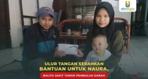 UT Serahkan Bantuan Balita Naura, Terjangkit Tumor Pembuluh Darah