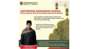 Kerjasama Bulog, Pemko Bukittinggi Salurkan Bantuan Pangan Nasional
