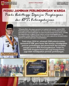 Peduli, Pemko Bukittinggi Diganjar Penghargaan BPJS Ketenagakerjaan
