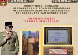 Bukittinggi Terima Penghargaan Pengarusutamaan Gender Tahun 2023