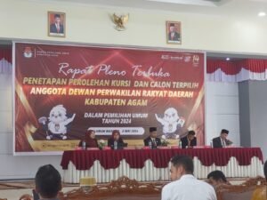 KPU Kabupaten Agam Pleno Pileg 2024, Kursi Terbanyak Direbut Partai PKS