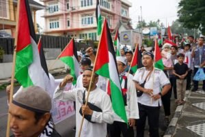 Aksi Damai Mengutuk Serangan Zionis Israel ke Jalur Gaza
