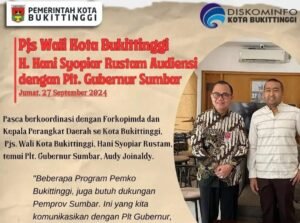Pjs Wali Kota Bukittinggi Audiensi dengan Plt Gubernur Sumbar
