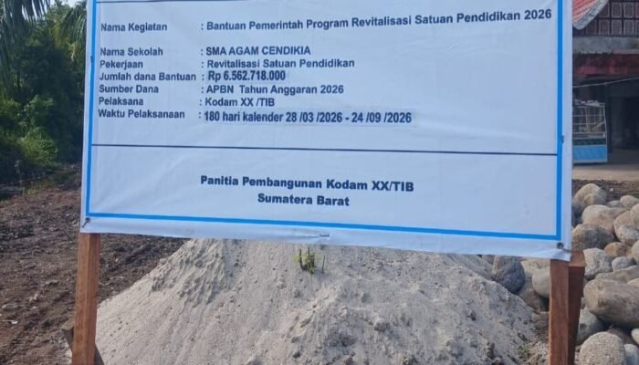 Gedung Baru SMA Negeri Agam Cendikia di Pasar Durian Manggopoh Mulai Dibangun