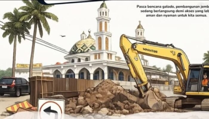 Masyarakat Makin Gembira, Jembatan Manunggal Dihantam Galodo Kembali Dikerjakan
