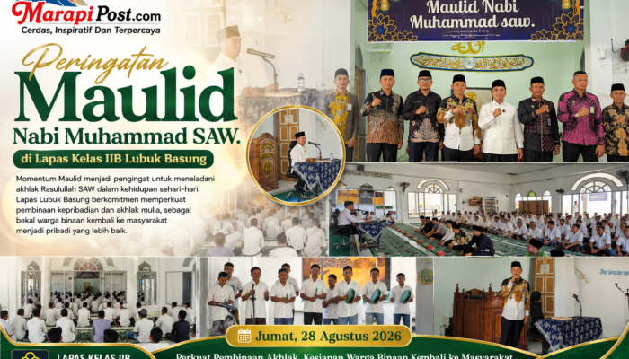 Lapas Kelas IIB Lubuk Basung Peringati Maulid Nabi, Perkuat Pembinaan Akhlak Wabin Kembali ke Masyarakat