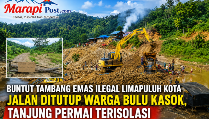 Buntut Tambang Emas Ilegal 50 Kota, Jalan Ditutup Warga, Tj. Permai Terisolasi
