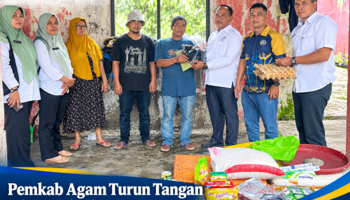 Pemkab Agam Bantu Keluarga Sukardi, Rumah Terbakar Menanti Perbaikan