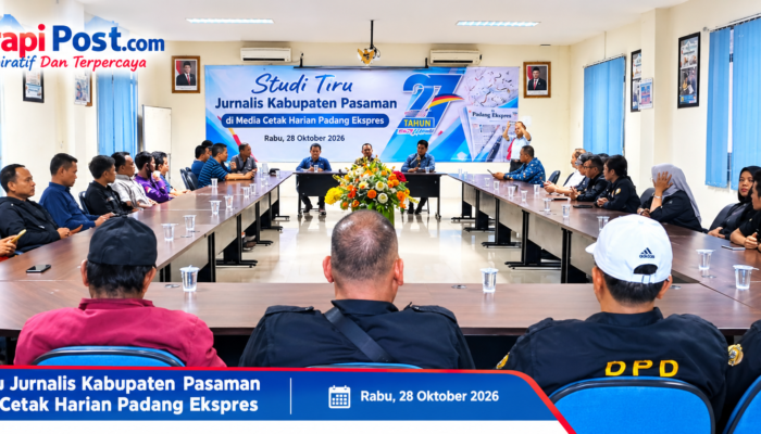 Diskominfo  Pasaman Fasilitasi Study Tiru Wartawan, Hari Pertama ke Padang Ekspres